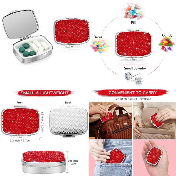 NWT Sparkling Crystal Rhinestone Bling Red Stocking Stuffers Makeup Brus… - Picture 14 of 14